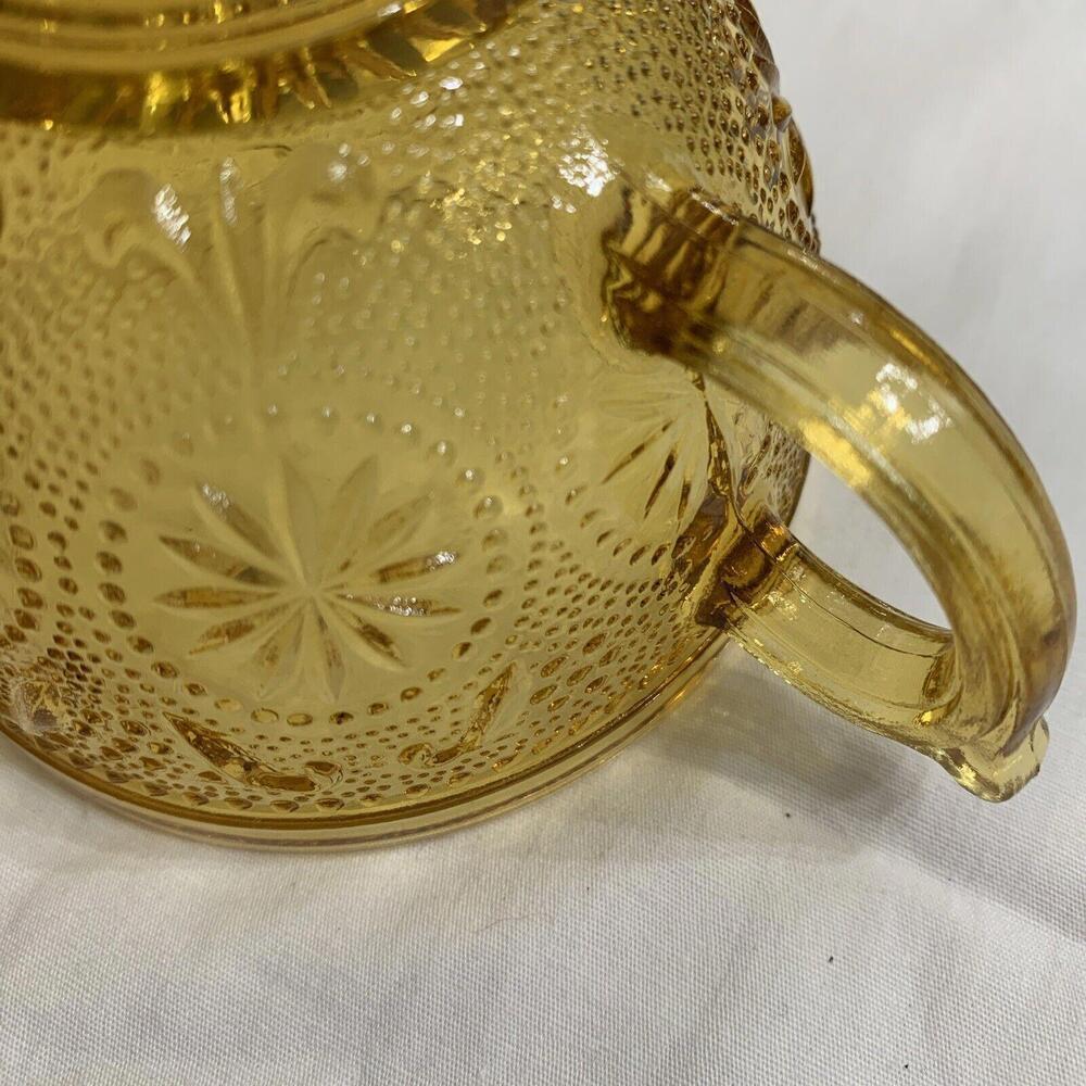 Brockway Glass Co Merican Concord Amber Coffee Cup MCM starburst​​ - Picture 4 of 5